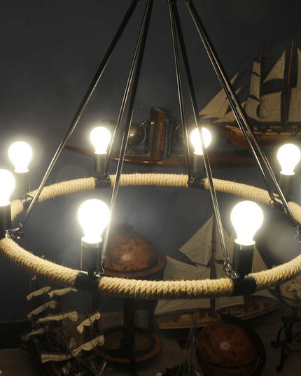 32" X 37" X 32" 8 Bulbs Rope  Pendant Lamp