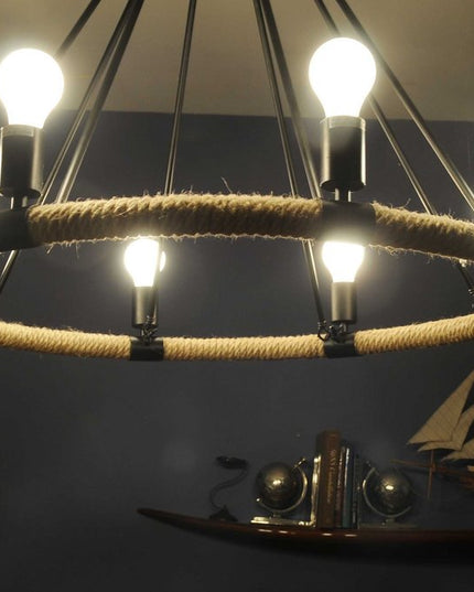 32" X 37" X 32" 8 Bulbs Rope  Pendant Lamp