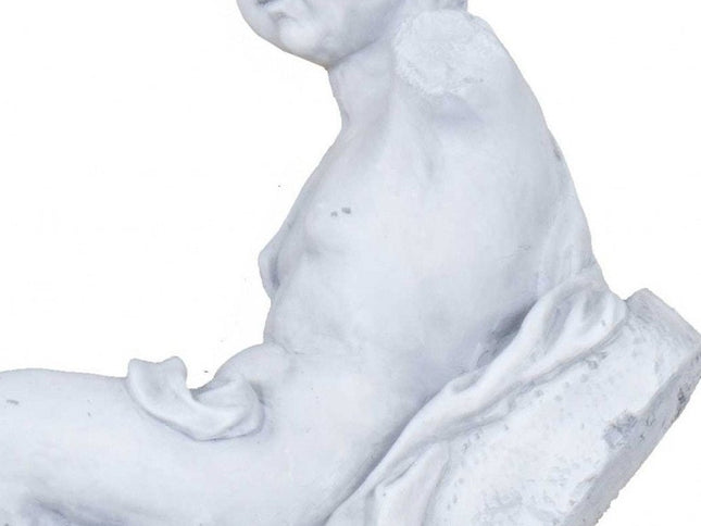 Vintage Look Off White Boy Sitting Statue