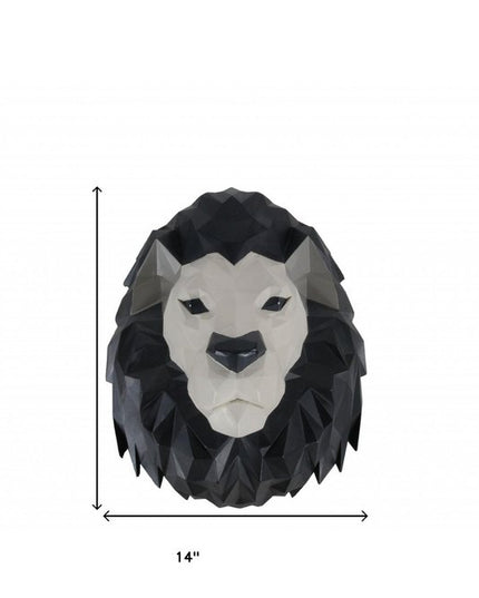 11.5" X 9.5" X 14" Origami Lion Head Wall Decoration