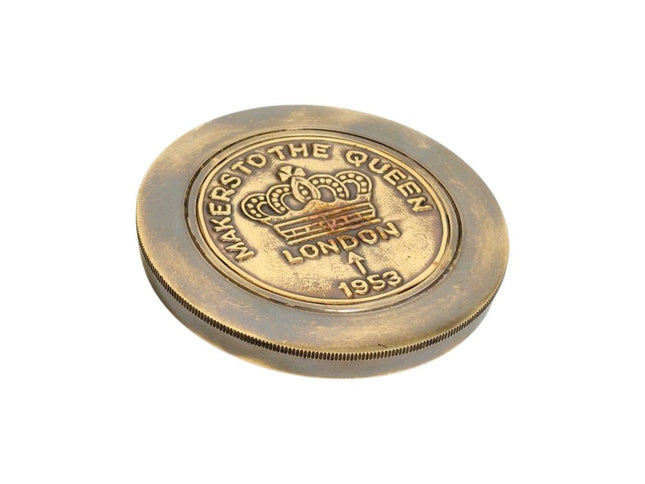 Brass Makers To The Queen Compass With Leather Case