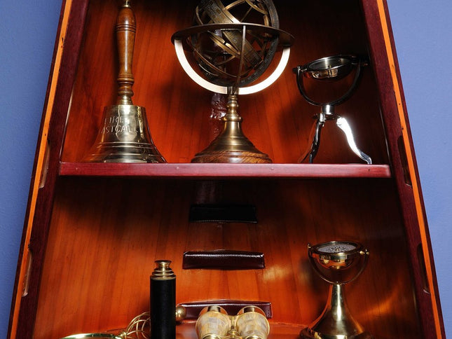 7" X 7" X 11.5" Armillary Sphere On Wood Base