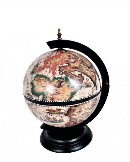 13" Brown And Black World Map Globe Chess Game Set
