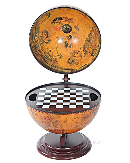 13" X 15" X 19" Red Globe With Chess Holder