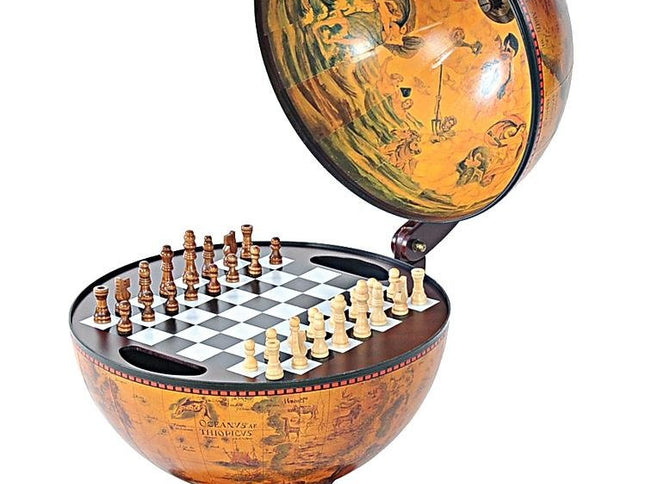 13" X 15" X 19" Red Globe With Chess Holder