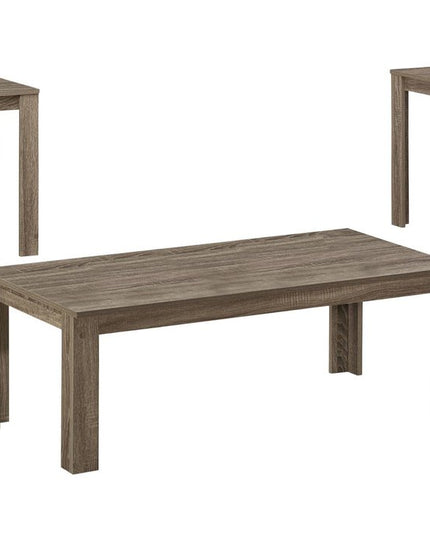 Set of Three 44" Taupe Coffee Table