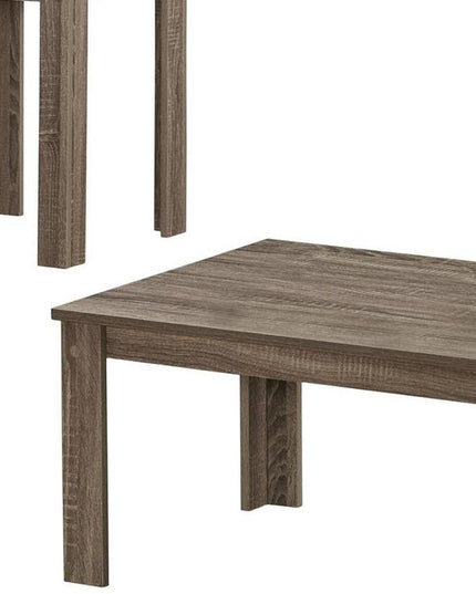 Set of Three 44" Taupe Coffee Table