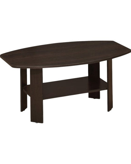Set of Three 36" Brown Coffee Table With Shelf