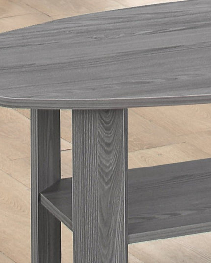 Set of Three 36" Gray Coffee Table With Shelf