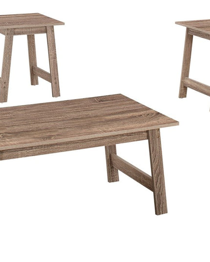 Set of Three 36" Taupe Coffee Table
