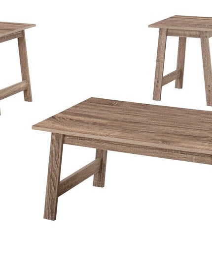 Set of Three 36" Taupe Coffee Table