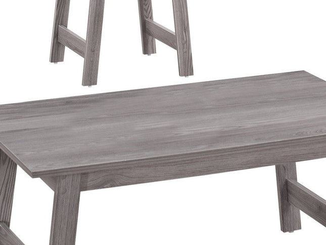 Set of Three 36" Gray Coffee Table