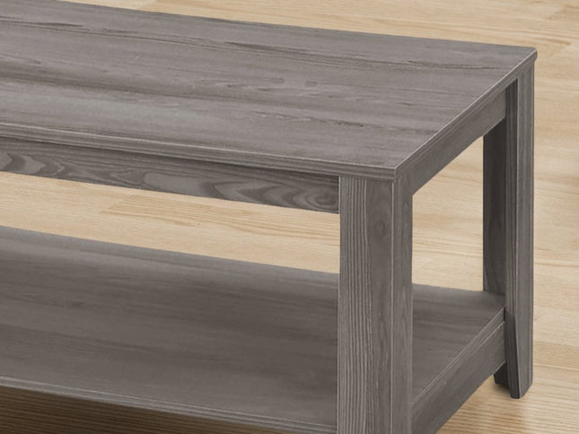 Set of Three 42" Gray Coffee Table With Shelf