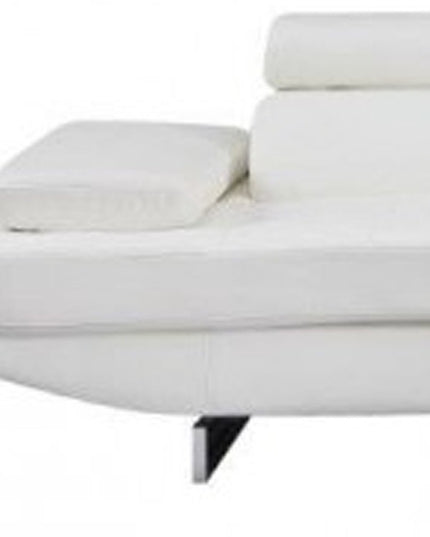 White Leather L Shaped Two Piece Corner Sectional