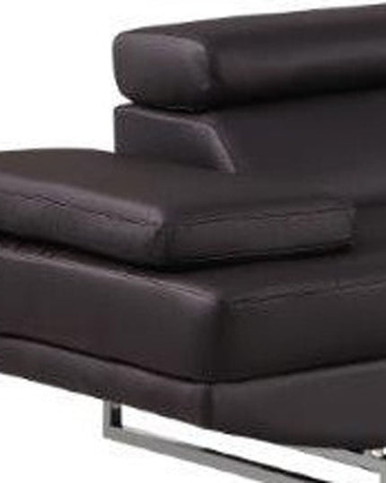 Brown Leather L Shaped Two Piece Corner Sectional