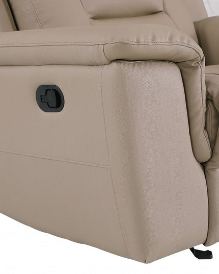 Two Piece Indoor Beige Genuine Leather Five Person Seating Set