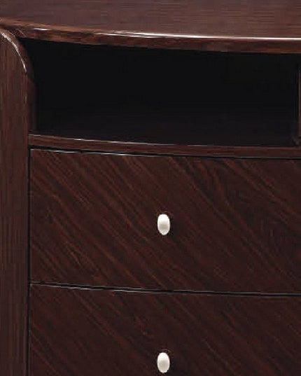 47" Dark Brown Cabinet Enclosed Storage TV Stand