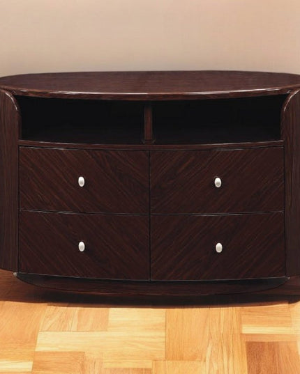 47" Dark Brown Cabinet Enclosed Storage TV Stand