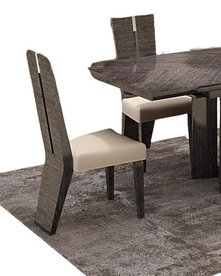 Seven Piece Gray Dining Set with Six Chairs