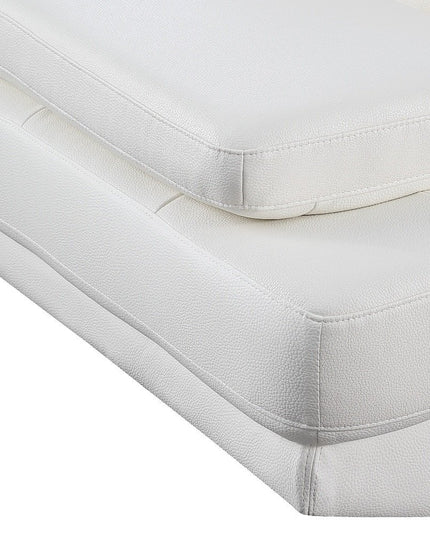 Gray Leather L Shaped Two Piece Corner Sectional