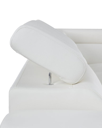 Gray Leather L Shaped Two Piece Corner Sectional