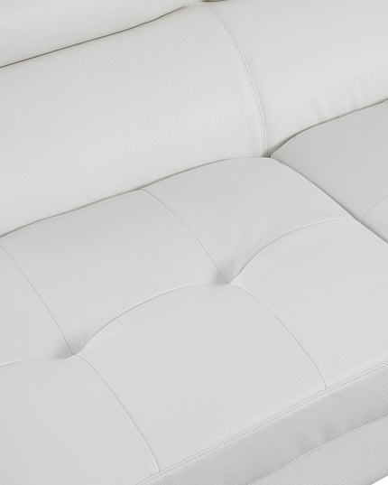 Gray Leather L Shaped Two Piece Corner Sectional