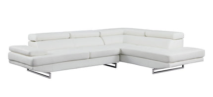 Gray Leather L Shaped Two Piece Corner Sectional