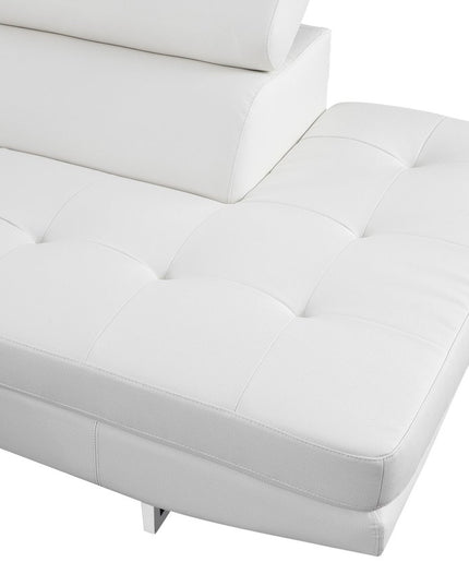 Gray Leather L Shaped Two Piece Corner Sectional