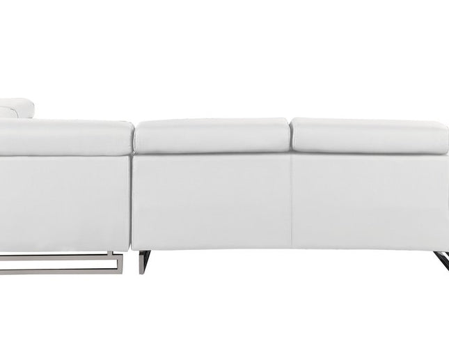 Gray Leather L Shaped Two Piece Corner Sectional