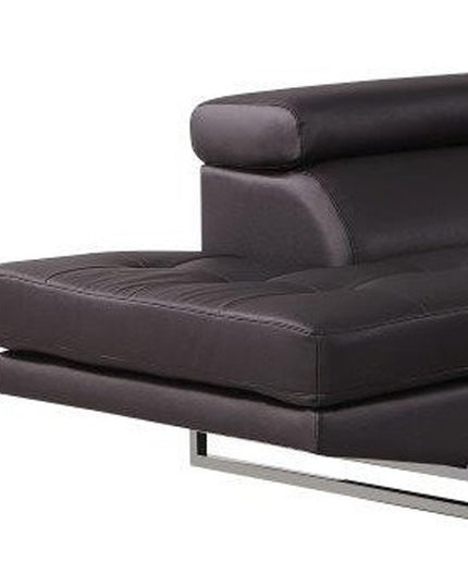 Black Leather L Shaped Two Piece Corner Sectional