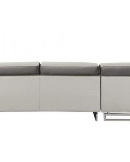 White Leather L Shaped Two Piece Corner Sectional