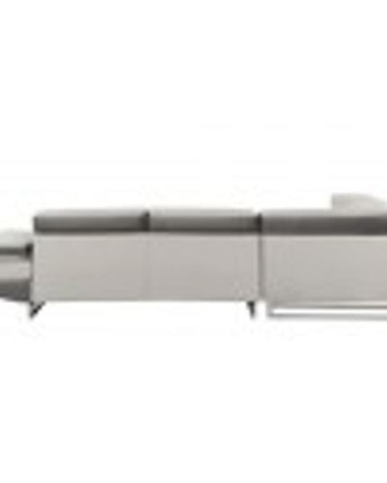 White Leather L Shaped Two Piece Corner Sectional