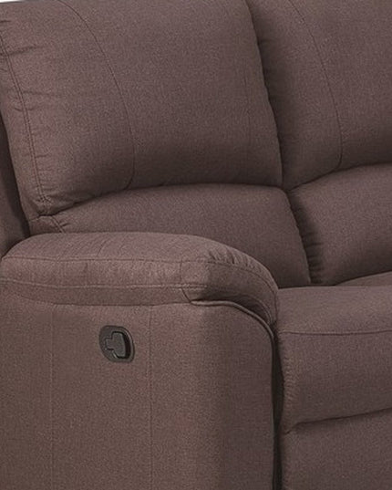 Brown Polyester Blend Reclining U Shaped Three Piece Corner Sectional