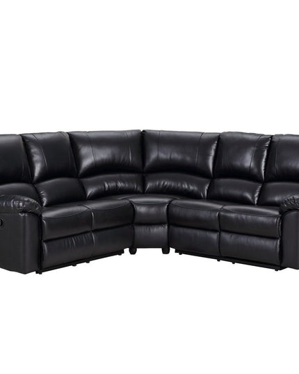 Black Polyester Blend Reclining U Shaped Three Piece Corner Sectional