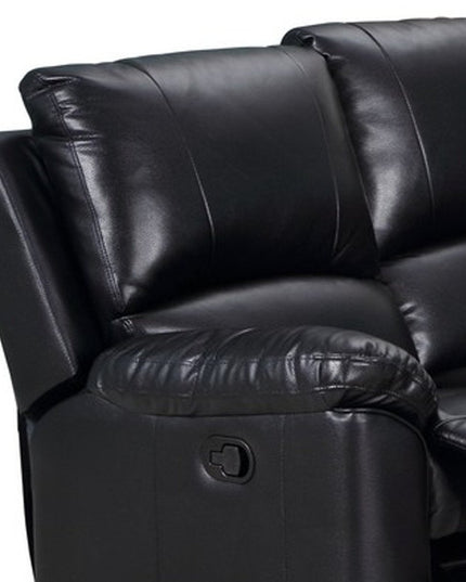 Black Polyester Blend Power Reclining U Shaped Three Piece Corner Sectional