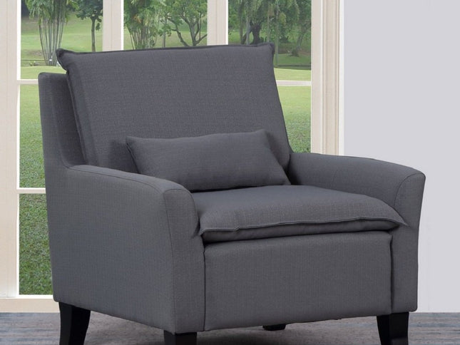 32" Gray And Black Fabric Arm Chair