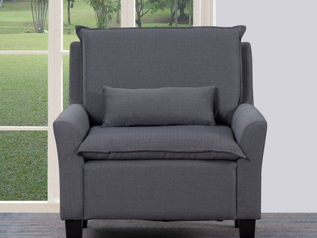 32" Gray And Black Fabric Arm Chair