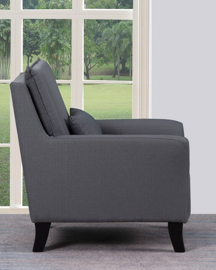 32" Gray And Black Fabric Arm Chair