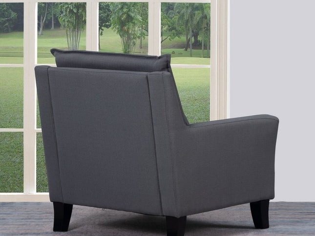 32" Gray And Black Fabric Arm Chair