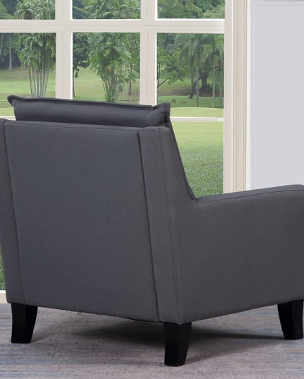 32" Gray And Black Fabric Arm Chair