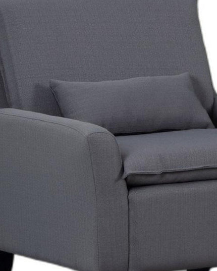 32" Gray And Black Fabric Arm Chair