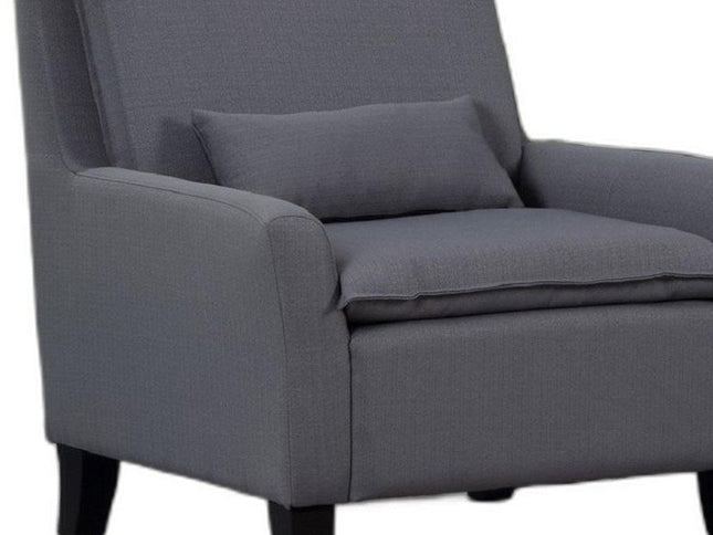 32" Gray And Black Fabric Arm Chair