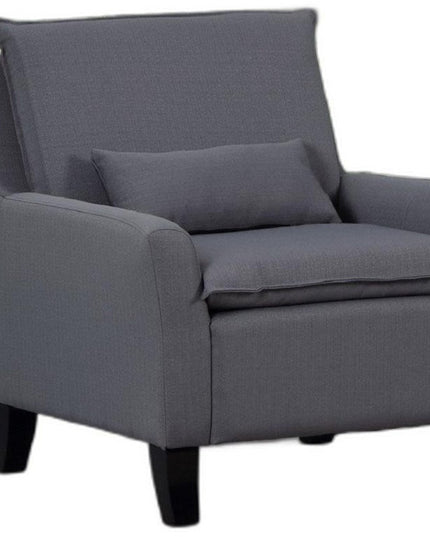 32" Gray And Black Fabric Arm Chair