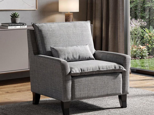 32" Gray And Black Fabric Arm Chair