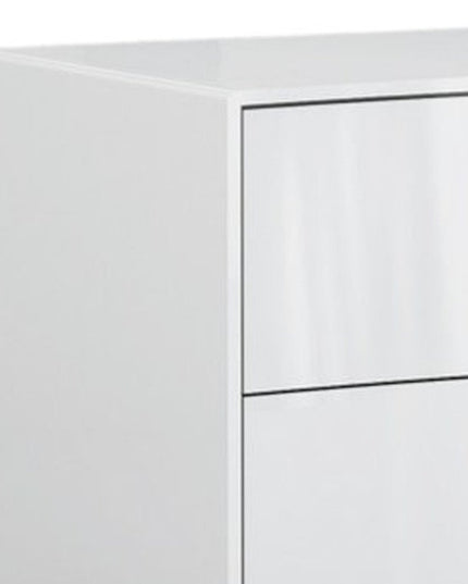 18" White Two Drawers Manufactured Wood Nightstand