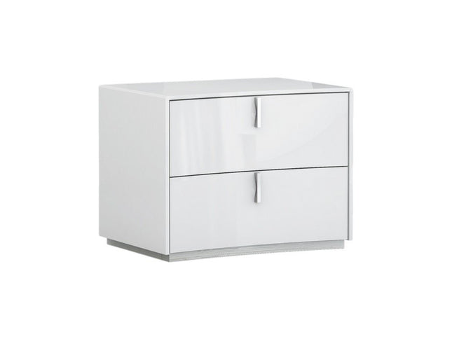 18" White Two Drawers Manufactured Wood Nightstand