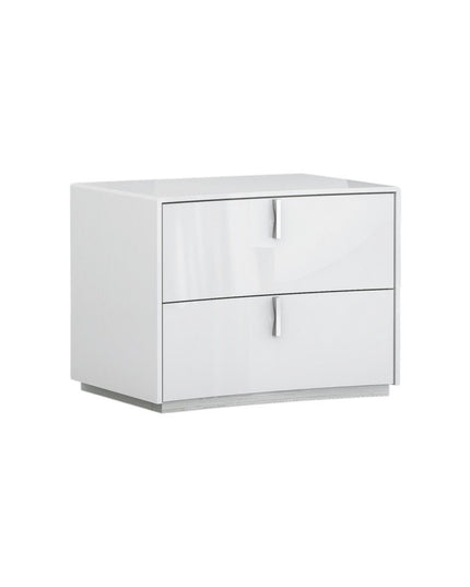 18" White Two Drawers Manufactured Wood Nightstand