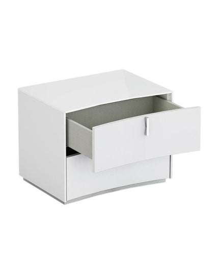 18" White Two Drawers Manufactured Wood Nightstand