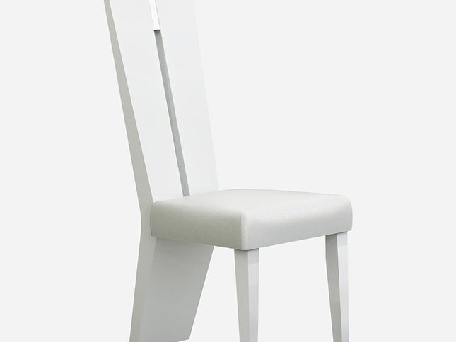 Seven Piece White Dining Set with Six Chairs