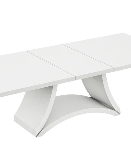 Seven Piece White Dining Set with Six Chairs